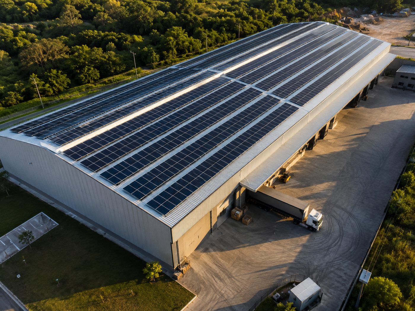 Usina fotovoltaica em centro de distribuição em Claudio